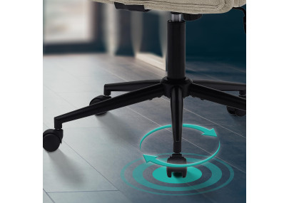 Chaise de bureau Kingman, tissu crème