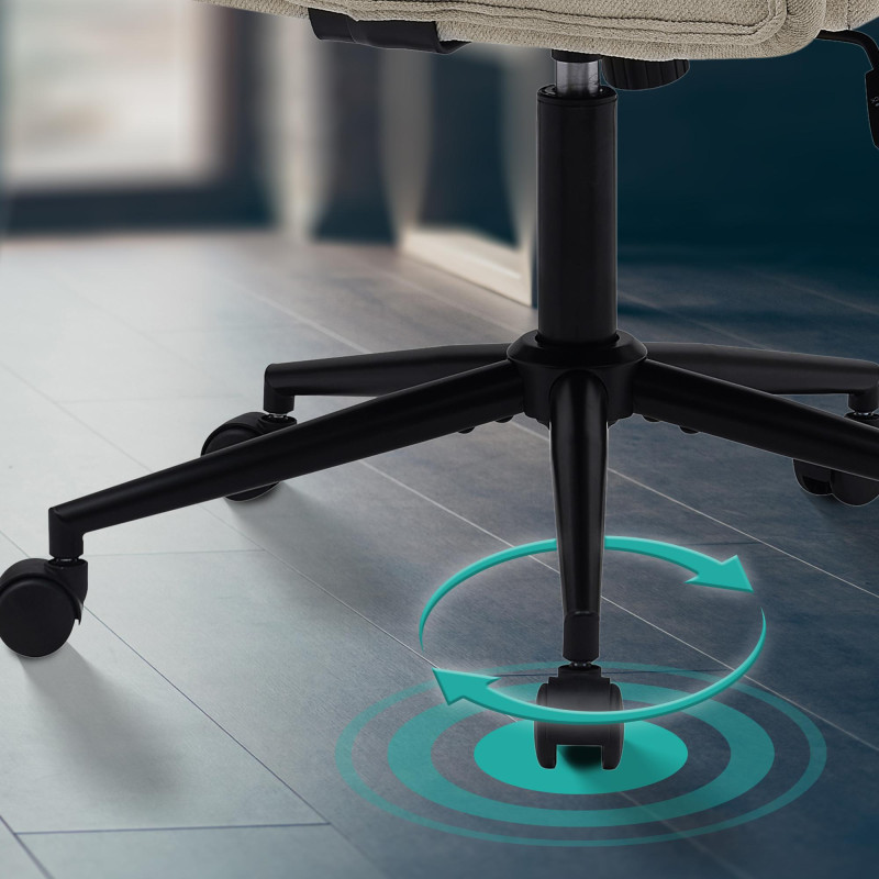 Chaise de bureau Kingman, tissu crème