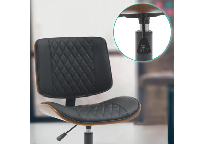 Fauteuil de bureau Plover, similicuir, noyer/noir