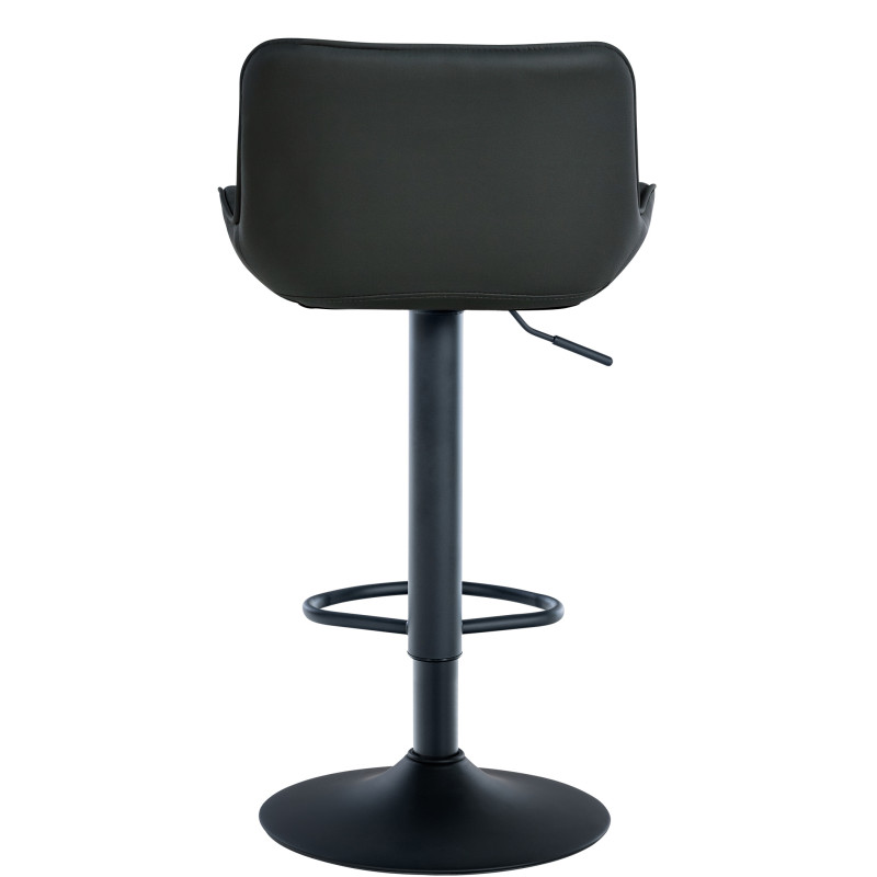 Tabouret de bar Minosa en similicuir noir