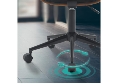 Fauteuil de bureau Plover, similicuir, noyer/noir