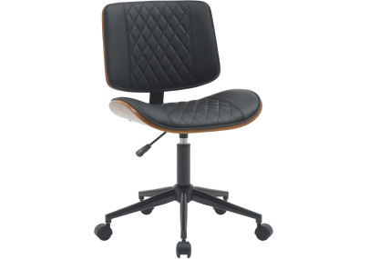 Fauteuil de bureau Plover, similicuir, noyer/noir