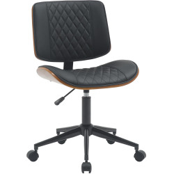 Fauteuil de bureau Plover, similicuir, noyer/noir