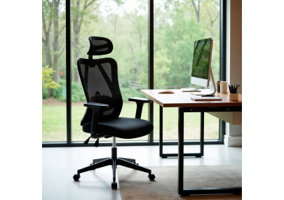 Chaise de bureau Elisha, noire