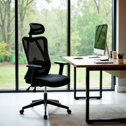 Chaise de bureau Elisha, noire