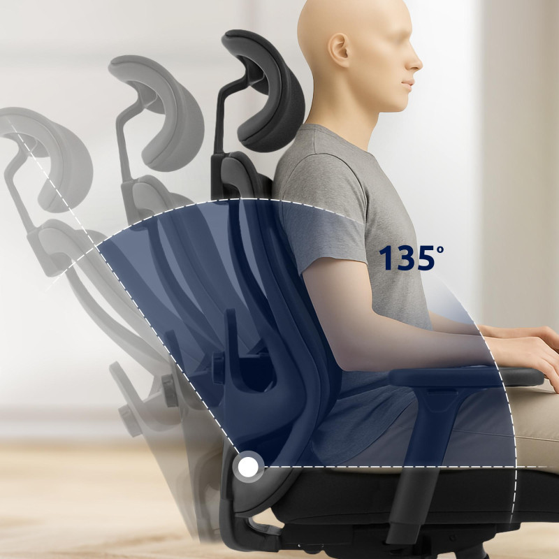 Chaise de bureau Elisha, noire