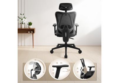Chaise de bureau Elisha, noire