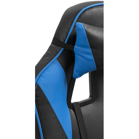 Chaise de bureau Orkney, similicuir, noir/bleu