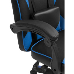 Chaise de bureau Orkney, similicuir, noir/bleu