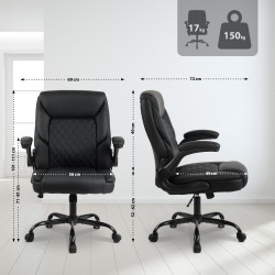 Chaise de bureau Medfield, similicuir, noire