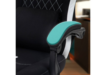 Chaise de bureau Miltona, tissu, noir et blanc