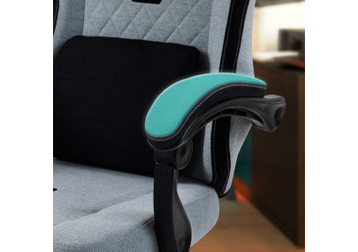 Chaise de bureau Miltona, tissu gris/noir