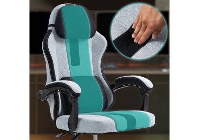 Chaise de bureau Miltona, tissu gris/noir