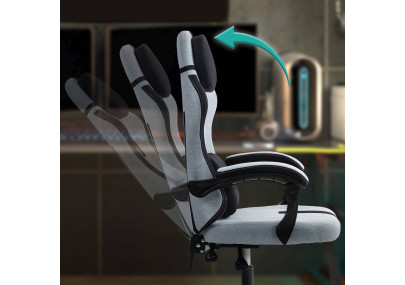 Chaise de bureau Miltona, tissu gris/noir