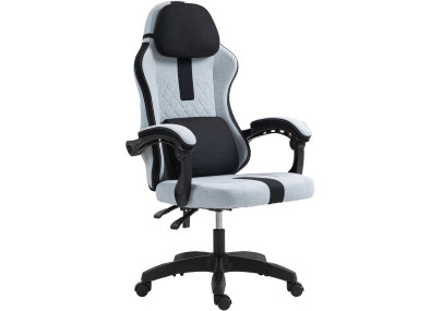 Chaise de bureau Miltona, tissu gris/noir