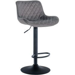 Tabouret de bar en velours Minosa gris foncé