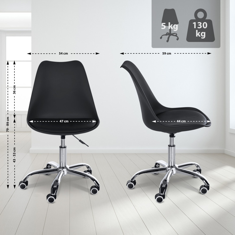 Tabouret de travail noir Laflin