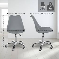 Tabouret de travail gris Laflin