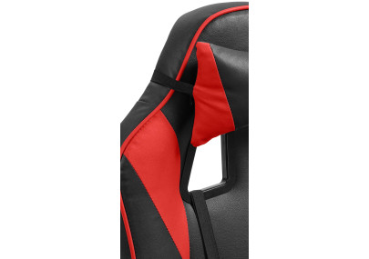 Chaise de bureau Orkney, similicuir, noir/rouge