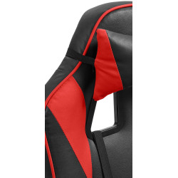 Chaise de bureau Orkney, similicuir, noir/rouge