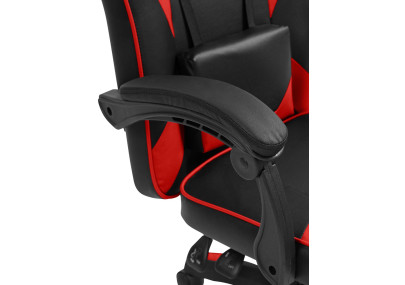 Chaise de bureau Orkney, similicuir, noir/rouge