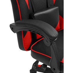 Chaise de bureau Orkney, similicuir, noir/rouge