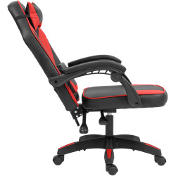 Chaise de bureau Orkney, similicuir, noir/rouge