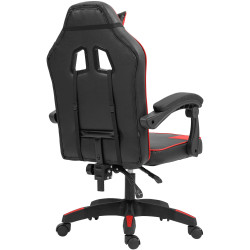 Chaise de bureau Orkney, similicuir, noir/rouge