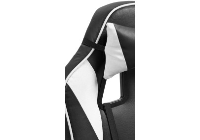 Chaise de bureau Orkney, similicuir, noir et blanc