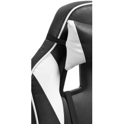 Chaise de bureau Orkney, similicuir, noir et blanc