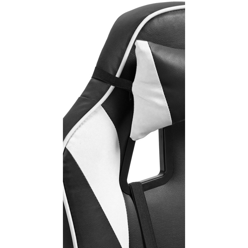 Chaise de bureau Orkney, similicuir, noir et blanc