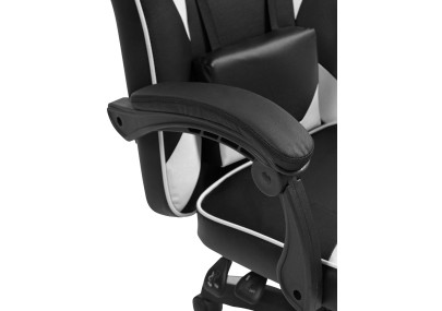 Chaise de bureau Orkney, similicuir, noir et blanc