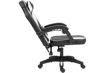 Chaise de bureau Orkney, similicuir, noir et blanc