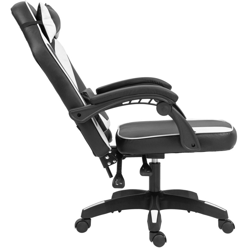 Chaise de bureau Orkney, similicuir, noir et blanc