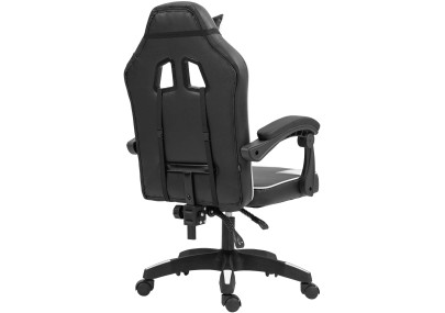 Chaise de bureau Orkney, similicuir, noir et blanc