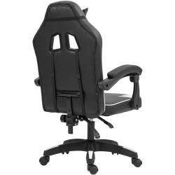 Chaise de bureau Orkney, similicuir, noir et blanc