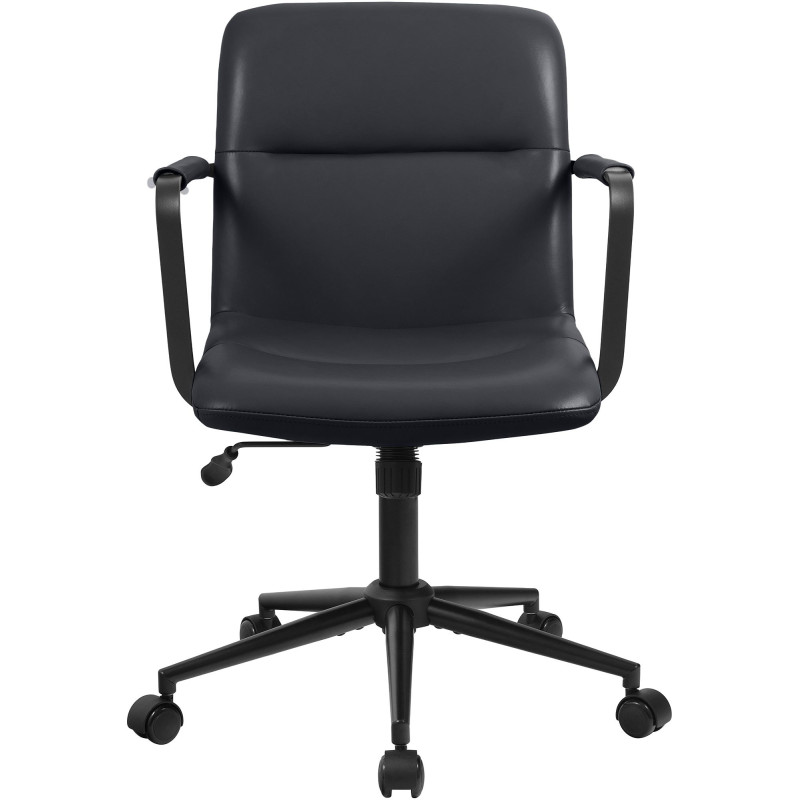 Fauteuil de bureau Hilda, cuir véritable, noir