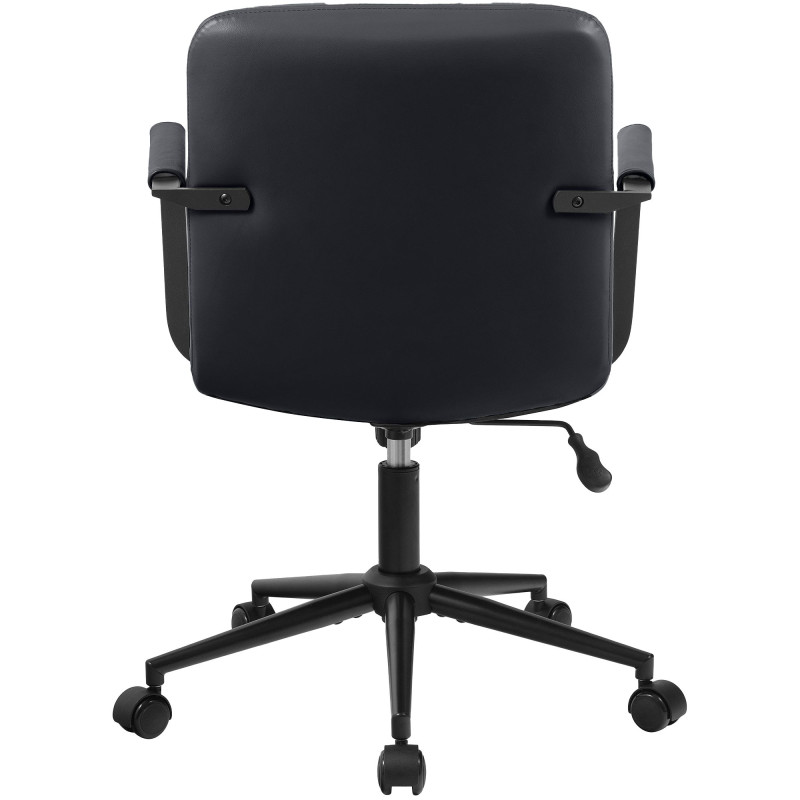 Fauteuil de bureau Hilda, cuir véritable, noir