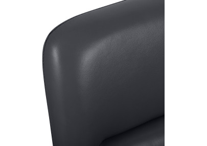 Fauteuil de bureau Hilda, cuir véritable, noir