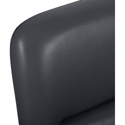 Fauteuil de bureau Hilda, cuir véritable, noir
