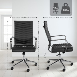 Chaise de bureau Canby, similicuir, noire