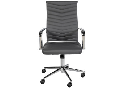 Chaise de bureau Canby, similicuir gris