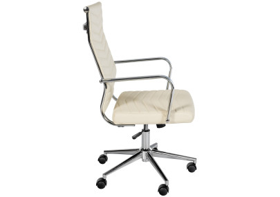 Chaise de bureau Canby, similicuir, crème