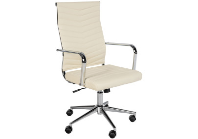 Chaise de bureau Canby, similicuir, cr?me