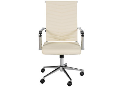 Chaise de bureau Canby, similicuir, cr?me