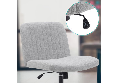 Chaise de bureau Kingman, tissu gris clair