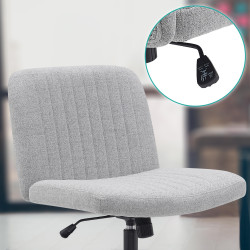 Chaise de bureau Kingman, tissu gris clair