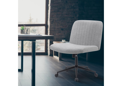 Chaise de bureau Kingman, tissu gris clair