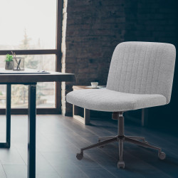 Chaise de bureau Kingman, tissu gris clair