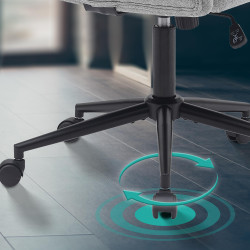 Chaise de bureau Kingman, tissu gris clair